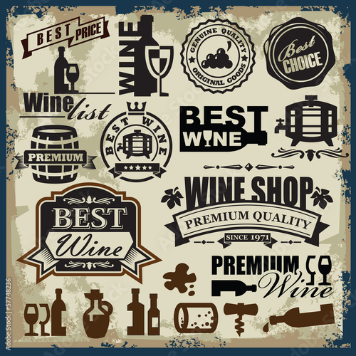 Vector: wine labels wine labels
