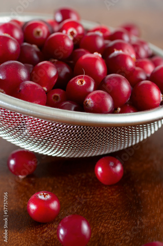 Photo: Red berries in strainer Red berries in strainer