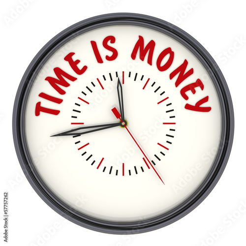 Illustration: Time is money. Часы с надписью Time is money. Часы с надписью