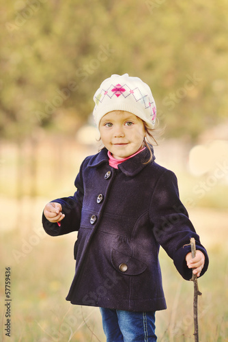 Photo: toddler girl in autumn time toddler girl in autumn time