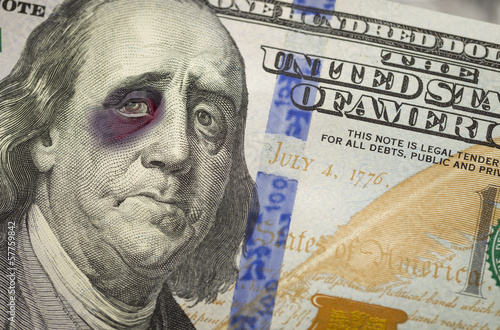 Photo: Black Eyed Ben Franklin on New One Hundred Dollar Bill Black Eyed Ben Franklin on New One Hundred Dollar Bill
