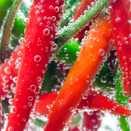 Photo: chilli in bubble water chilli in bubble water