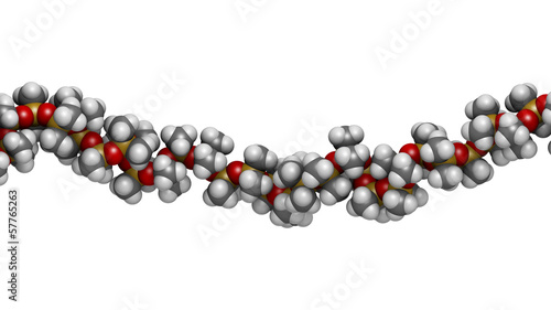 Illustration: Silicone oil (Polydimethylsiloxane, PDMS) silicone polymer Silicone oil (Polydimethylsiloxane, PDMS) silicone polymer