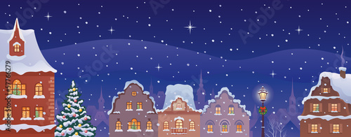 Vector: Christmas town banner Christmas town banner