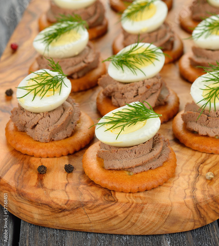 Photo: Canape with pate and egg Canape with pate and egg