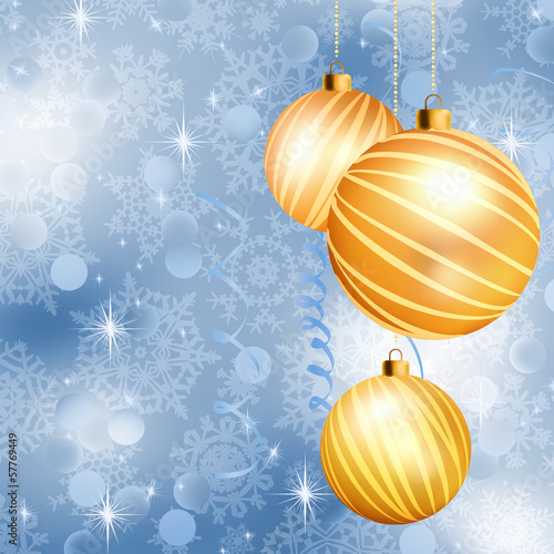 Vector: Christmas ball on abstract blue lights. EPS 10 Christmas ball on abstract blue lights. EPS 10