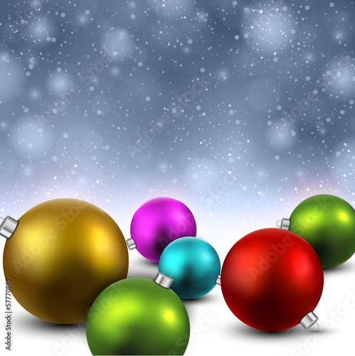 Vector: Blue background with christmas balls. Blue background with christmas balls.