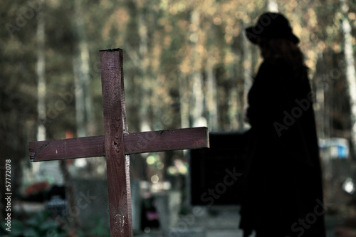 Photo: Evening at cemetery Evening at cemetery