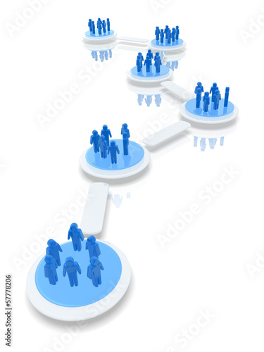Illustration: business work-flow with figures business work-flow with figures