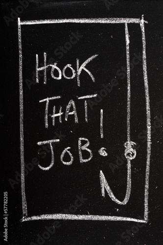 Photo: Hook That Job Blackboard Concept Hook That Job Blackboard Concept