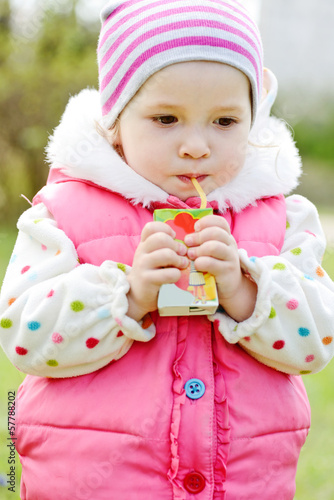 Photo: toddler with juice toddler with juice