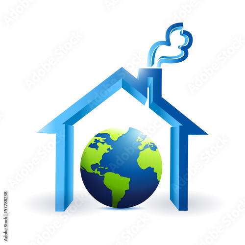 Illustration: home and globe inside. illustration design home and globe inside. illustration design