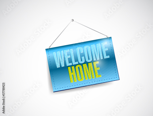 Illustration: welcome home hanging banner illustration welcome home hanging banner illustration