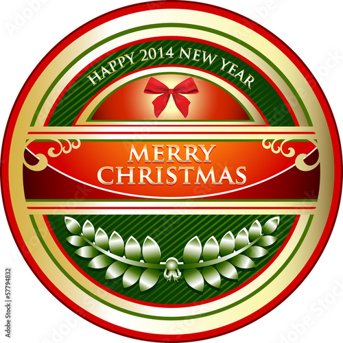 Illustration: Merry Christmas Vintage Label Merry Christmas Vintage Label