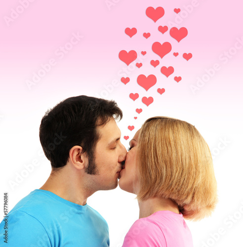 Photo: Loving couple isolated on white Loving couple isolated on white