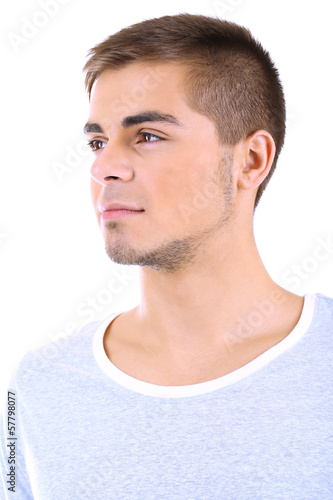 Photo: Handsome young man isolated on white Handsome young man isolated on white