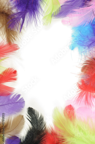 Photo: Colorful feathers border Colorful feathers border