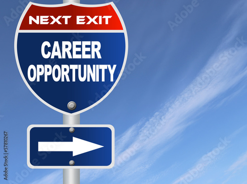 Illustration: Career opportunity road sign Career opportunity road sign