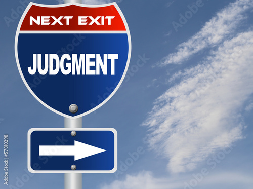 Illustration: Judgment road sign Judgment road sign