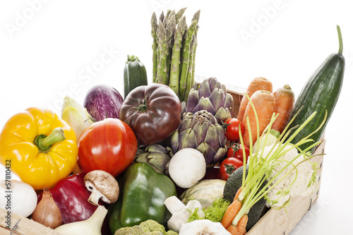 Photo: Crate of raw fresh vegetables Crate of raw fresh vegetables