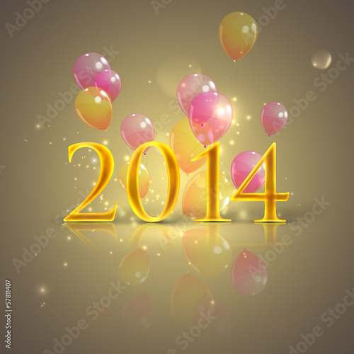 Vector: happy new 2014 year. holiday background with flying balloons happy new 2014 year. holiday background with flying balloons