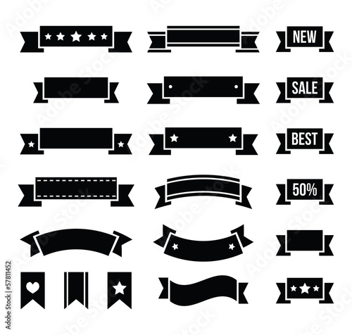 Vector: Retro ribbons, vintage bookmarks set - vector Retro ribbons, vintage bookmarks set - vector