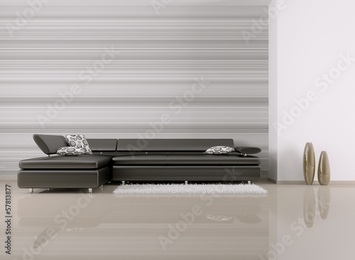 Illustration: Interior of room with sofa 3d render Interior of room with sofa 3d render