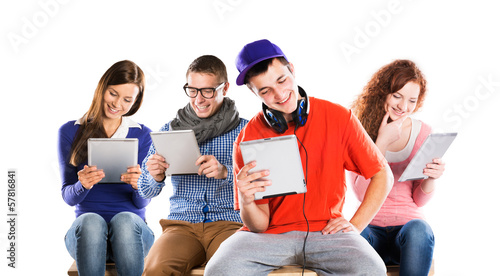 Photo: Young people with tablets Young people with tablets