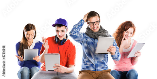 Photo: Young people with tablets Young people with tablets