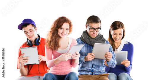 Photo: Young people with tablets Young people with tablets