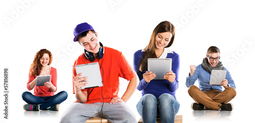 Photo: Young people with tablets Young people with tablets