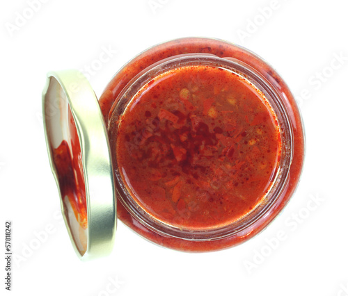 Photo: Red Chili Paste Jar Cover Leaning Red Chili Paste Jar Cover Leaning