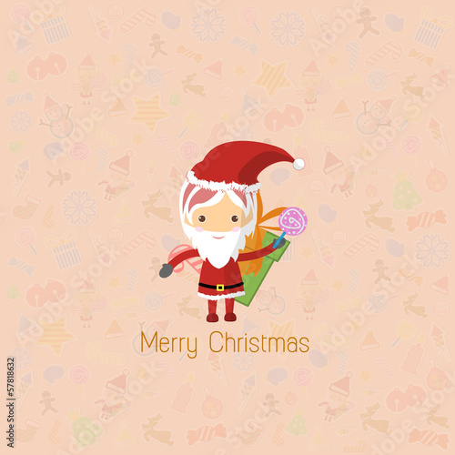 Vector: Vector Santa Girl Claus. Vector illustration for christmas card. Vector Santa Girl Claus. Vector illustration for christmas card.