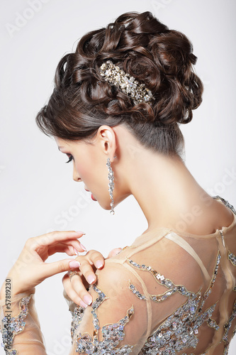 Photo: Elegance. Chic. Beautiful Brunette with Classy Hairstyle. Luxury Elegance. Chic. Beautiful Brunette with Classy Hairstyle. Luxury