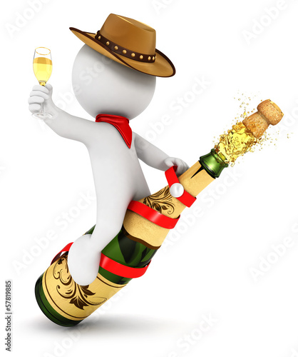 Illustration: 3d white people champagne rodeo 3d white people champagne rodeo