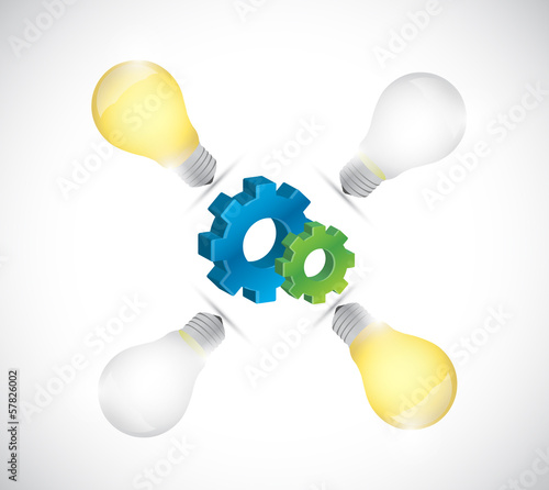 Illustration: light bulb idea gear illustration design light bulb idea gear illustration design