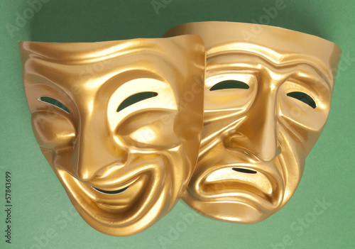Illustration: Comedy and Tragedy theatrical mask Comedy and Tragedy theatrical mask
