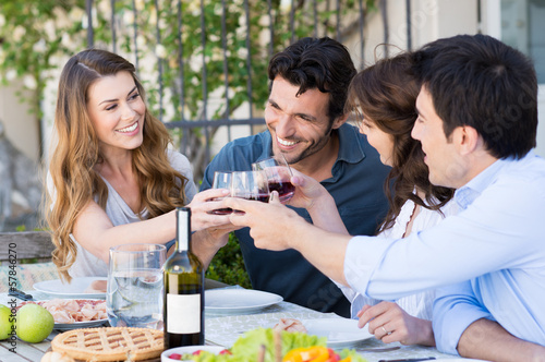 Photo: Group Of Friends Toasting Wine Glass Group Of Friends Toasting Wine Glass