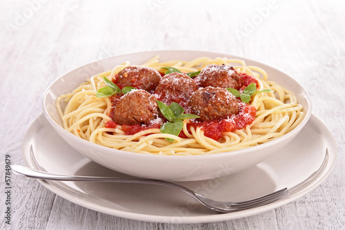 Photo: spaghetti and meatball spaghetti and meatball