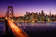 San Francisco skyline and Bay Bridge at sunset, California San Francisco skyline and Bay Bridge at sunset, California