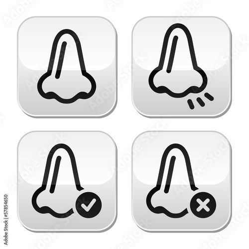 Vector: Nose smell vecotr buttons icons set Nose smell vecotr buttons icons set