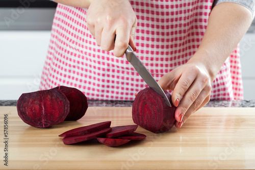 Photo: Cutting beetroot Cutting beetroot