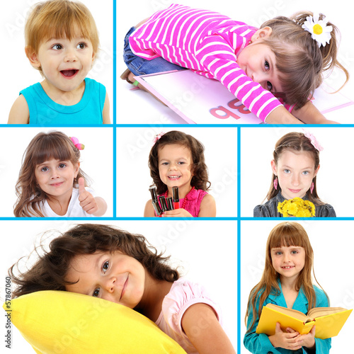 Photo: Collage of cute little children Collage of cute little children