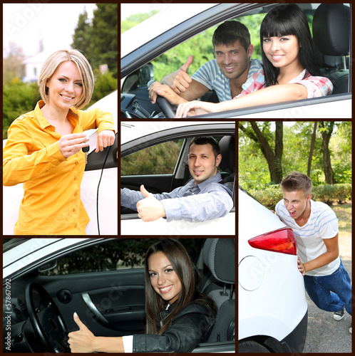 Photo: Car driving collage Car driving collage