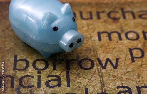 Photo: Borrow and piggy bank Borrow and piggy bank