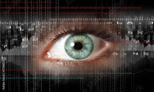 Photo: Digital image of woman's eye. Security concept Digital image of woman's eye. Security concept