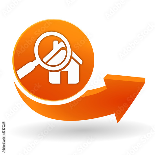 Vector: diagnostic immobilier sur bouton web orange diagnostic immobilier sur bouton web orange