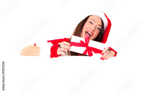 Photo: frau mit gutschein frau mit gutschein