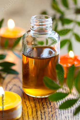 Photo: essential oil,candles and flowers essential oil,candles and flowers