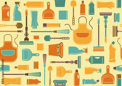 Vector: Seamless background of cleaning Seamless background of cleaning
